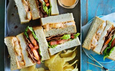 English Prawn club sandwich