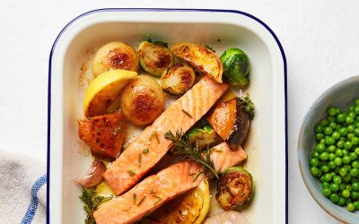 Tasmanian Atlantic Salmon Tray Bake with Roasted Veggies