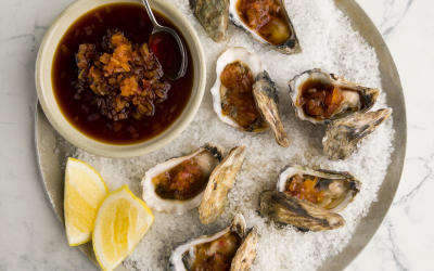 Oysters with Mignonette & Cracked Black Pepper